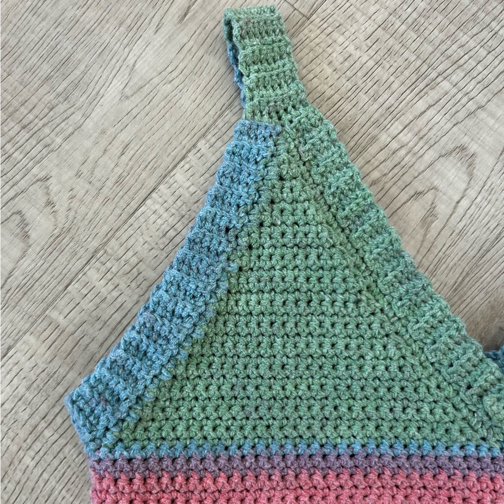Hand Crocheted Custom Seamless Rainbow Cropped Tank Top - Picture 6 of 10